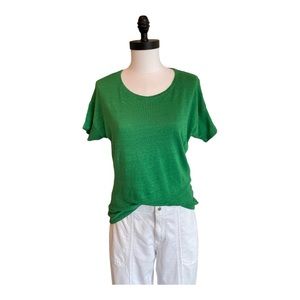 Chico’s Relaxed Linen Tee Emerald Green Size 0 (XS)